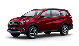 camioneta de 3 filas toyota rush color rojo